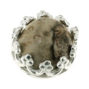 Castone tondo - Corona - per cabochon 6 mm - Argento 925 x1