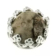 Castone tondo - Corona - per cabochon 6 mm - Argento 925 x1