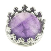 Castone tondo - Corona - per cabochon 8 mm - Argento 925 x1