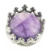 Castone tondo - Corona - per cabochon 8 mm - Argento 925 x1