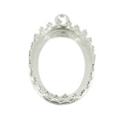 Castone pendente ovale - corona - per cabochon 18 x13 mm - Argento 925 x1|raw }}