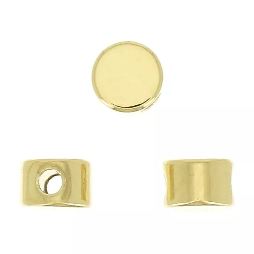 Perla tonda piatta 4 mm - Placcato oro 3 micron x1