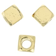 Perla cubo arrotondato 8 mm - Placcato oro 3 micron x1