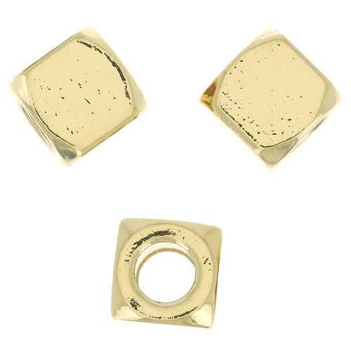 Perla cubo arrotondato 8 mm - Placcato oro 3 micron x1