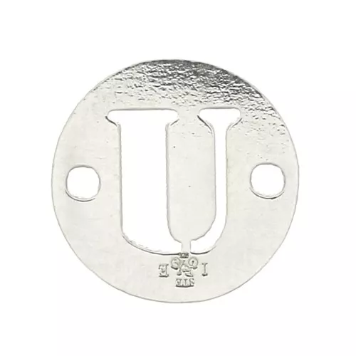 Distanziatore tondo 2 fori lettera U 8.5 mm in Argento 925 x1