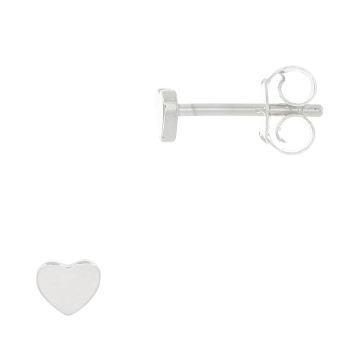 Orecchini a perno cuore 4 mm - Argento 925 x2