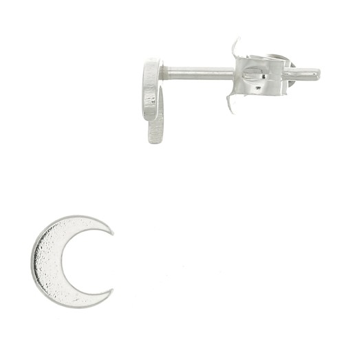 Orecchini a perno luna 5 mm - Argento 925 x2
