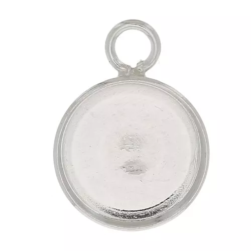Mini pendente tondo per cabochon fondo piatto 10 mm - Argento 925 x1