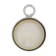 Mini pendente tondo per cabochon fondo piatto 10 mm - Argento 925 x1