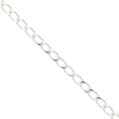 Catena maglia gourmette limata 3.9 mm in Argento 925 x50cm