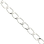 Catena maglia gourmette limata 3.9 mm in Argento 925 x50cm