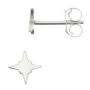 Orecchini a perno stella 6.5 mm in Argento 925 x2|raw }}