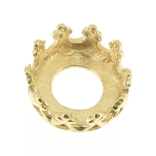 Castone tondo - corona - per cabochon 6 mm Dorato con oro fino x1