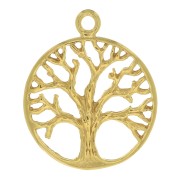 Pendente tondo- modello Albero di vita 24x20 mm - Placcato Oro 3 micron x1|raw }}