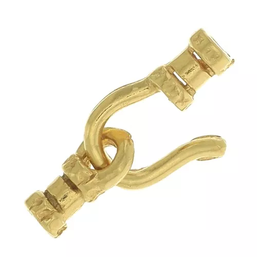 Chiusura gancio 10 mm per cordone 1.4 mm - Placcato Oro 3 micron x1