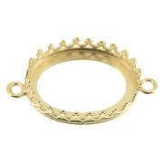 Castone distanziatore corona per cabochon 18x13 mm Dorato con oro fino x1|raw }}