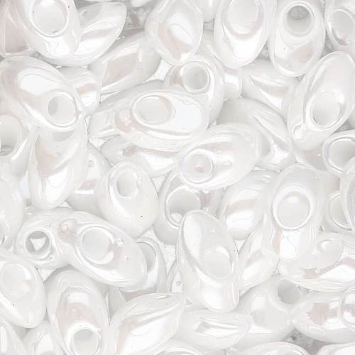 Long Magatama Miyuki mm.4x7 LMA-420 - White Pearl Ceylon x 10g