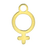 Ciondolo simbolo femminile 10.5x6 mm in Argento 925 Dorato x1