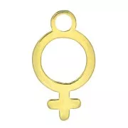 Ciondolo simbolo femminile 10.5x6 mm in Argento 925 Dorato x1