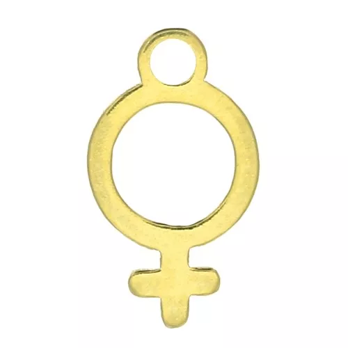 Ciondolo simbolo femminile 10.5x6 mm in Argento 925 Dorato x1
