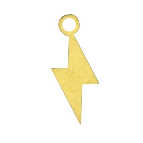 Mini ciondolo fulmine 9.5x3.5 mm in Argento 925 Dorato x1