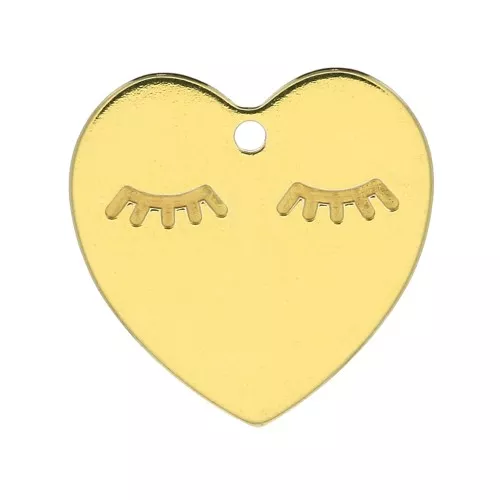Ciondolo cuore 14 mm in Argento 925 Dorato x1