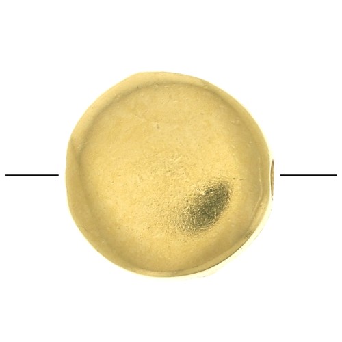 Perla tonda piatta 6.5 mm -Placcato oro 3 micron x1