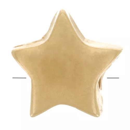 Perla stella piatta 6 mm - Placcato oro 3 micron x1