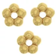 Perle tonde forma fiore 4.5 mm - Placcato oro 3 micron x4