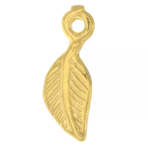 Ciondolo foglia 11x4 mm - Placcato oro 3 micron x1