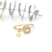 Ciondolo foglia 11x4 mm - Placcato oro 3 micron x1