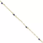 Catena Forzatina limata 2mm con Sodalite - Argento 925 Dorato con oro fino x50cm
