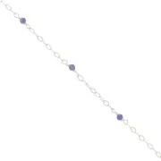 Catena forzatina limata 2 mm Pietre gemme sfaccettate Sodalite - Argento 925 x50cm