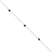Catena maglia forzatina 2mm -Pietre gemme sfaccettate Onice nero Argento 925 x50cm|raw }}