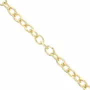 Catena in alluminio maglia Forzatina 7.4 mm - Maglie aperte - Dorato x1m