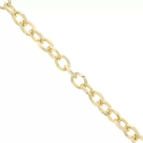 Catena in alluminio maglia Forzatina 7.4 mm - Maglie aperte - Dorato x1m