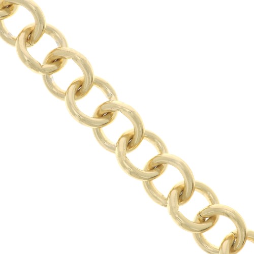 Catena in alluminio maglia Forzatina 15.8 mm - Maglie aperte - Dorato x1m