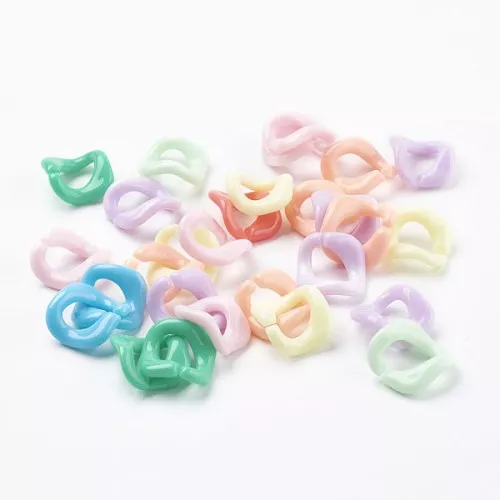 Anelli ovali attorcigliati 24x23 mm - Multicolore Pastello x20