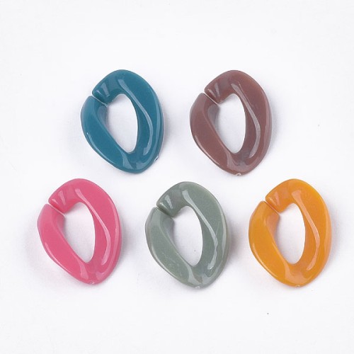 Anelli ovali attorcigliati 22x16 mm - Multicolore x10