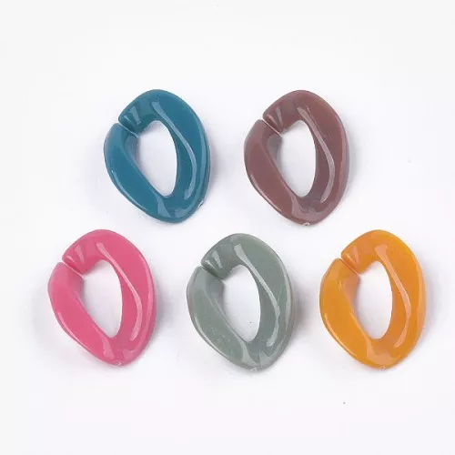 Anelli ovali attorcigliati 22x16 mm - Multicolore x10