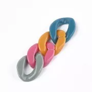 Anelli ovali attorcigliati 22x16 mm - Multicolore x10