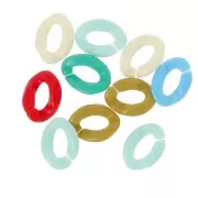 Anelli ovali attorcigliati 22x16 mm - Multicolore x10