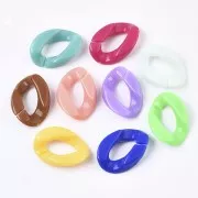 Anelli ovali attorcigliati 23x16 mm - Multicolore x20