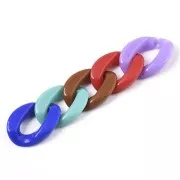 Anelli ovali attorcigliati 23x16 mm - Multicolore x20