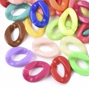 Anelli ovali attorcigliati 23x16 mm - Multicolore x20