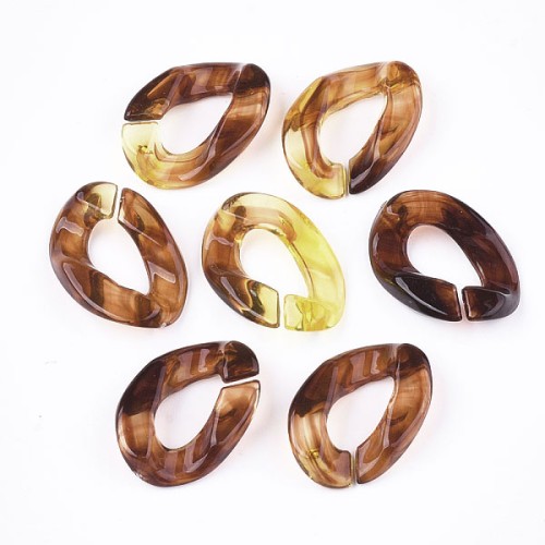 Anelli ovali 24x17 mm - Marmorizzato Ambra x20