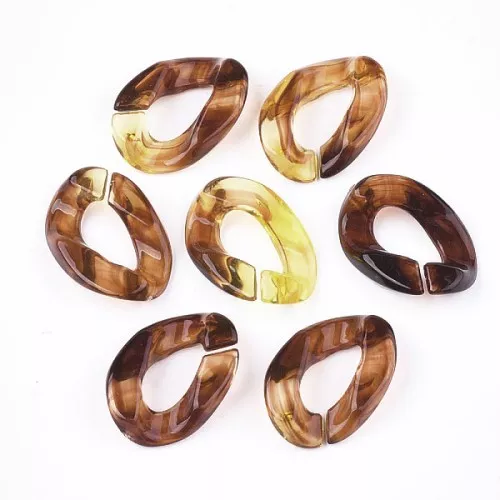 Anelli ovali 24x17 mm - Marmorizzato Ambra x20
