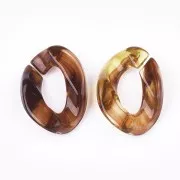 Anelli ovali 24x17 mm - Marmorizzato Ambra x20