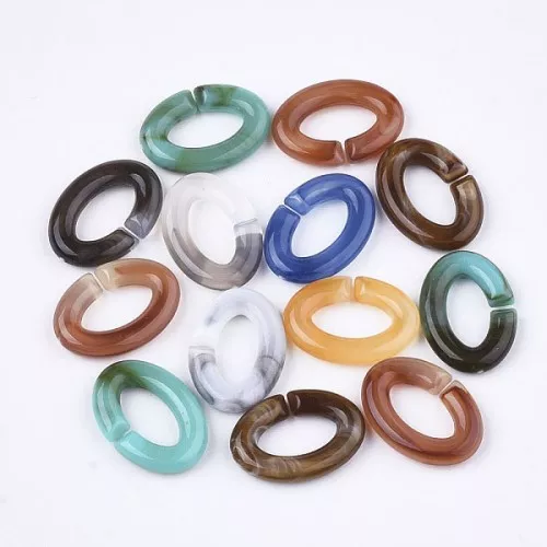 Anelli ovali 16x11 mm - Marmorizzato Multicolore x20