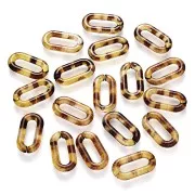 Anelli ovali 20x11 mm - Tartaruga - Marrone - Nero x10